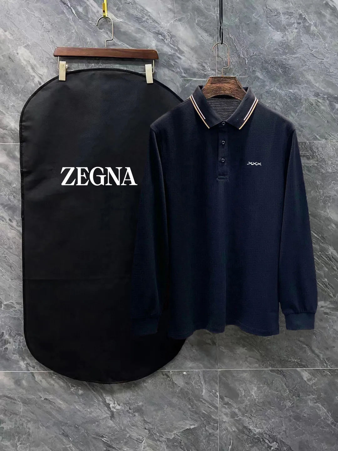 Zegna 24SS Classic Polo 。 T . . ! Piquet , “ ”。 . , , logo ， ， ， ， ， ， 。 Black/White/ Size：M~3XL